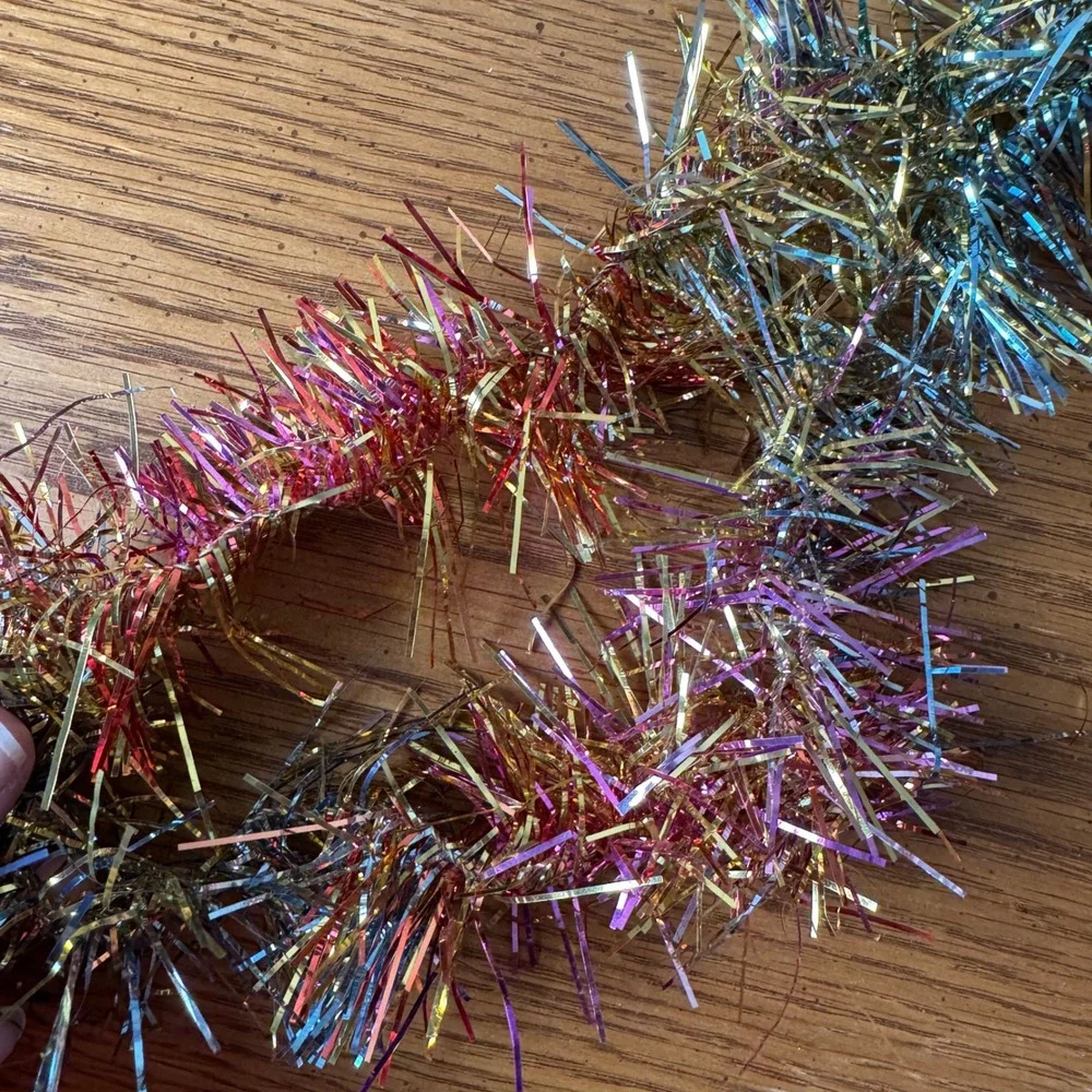 Vintage MCM Multicolor Tinsel Garland Christmas Holiday Decoration Streamer‎